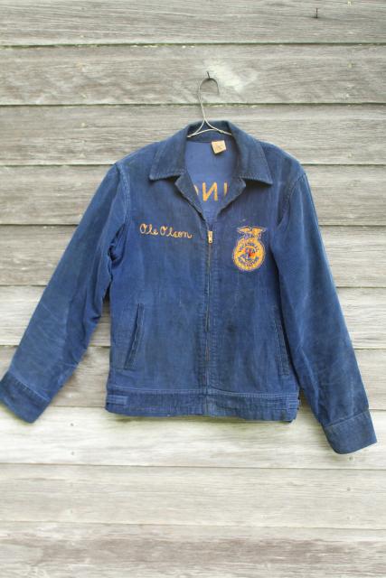 vintage letter jacket, 50s 60s FFA Future Farmers of America embroidered emblem