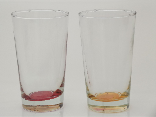 Vintage Libbey impressions color base glasses, tinted colors tumblers