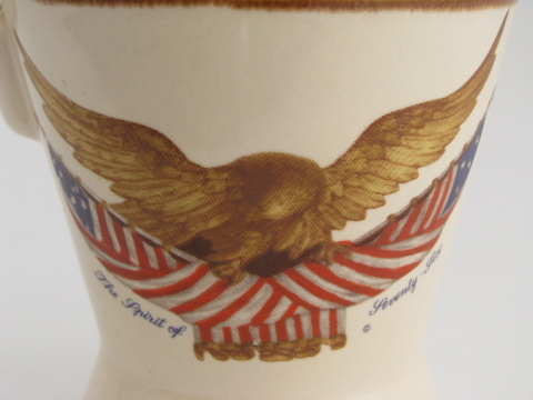 Vintage McCoy pottery Spirit of '76 federal eagle pattern pitcher