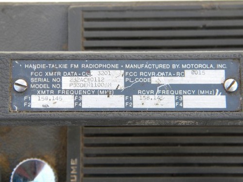Vintage Motorola Handie-Talkie lunchbox FM radio transceiver w/canvas case