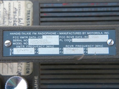 Vintage Motorola PT300 Handie-Talkie radio transceiver for parts