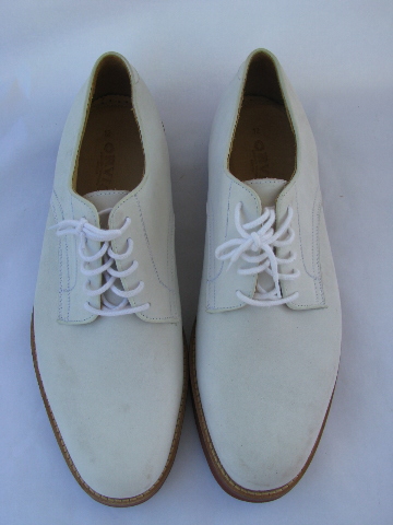 Vintage Orvis leather white bucks men's size 12 shoes, never worn