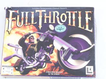 Vintage PC LucasArts motorcycle video game Full Throttle/original box