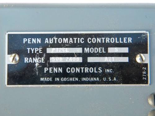 Vintage Penn Controls industrial high pressure control switch.