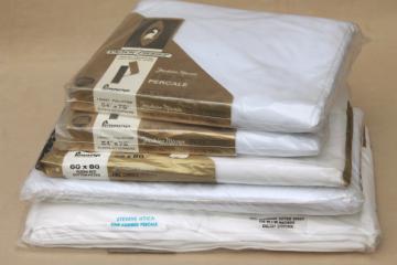 vintage plain white cotton blend bedding, fitted & flat bed sheets full & queen size