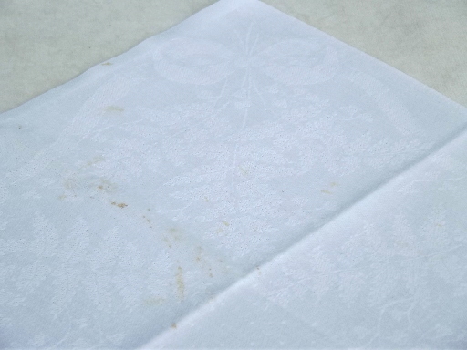 Vintage pure linen damask napkins lot, linen damask dinner napkins set