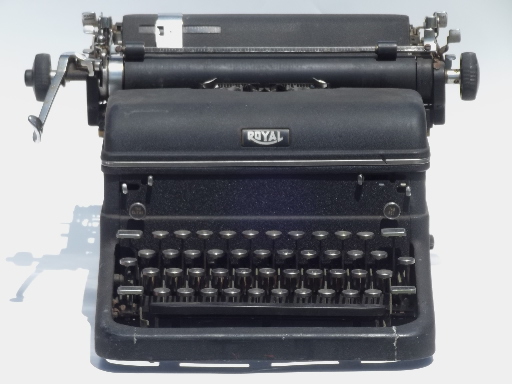 Vintage Royal typewriter, old manual typewriter with glass keys