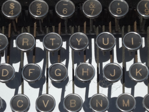 Vintage Royal typewriter, old manual typewriter with glass keys