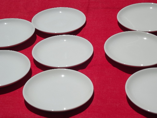 Vintage Russel Wright Iroquois Casual China, 8 white pottery plates