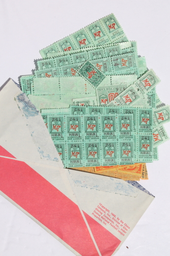 Vintage savings stamps lot, S&H Green Stamps, Top Value stamp books etc.