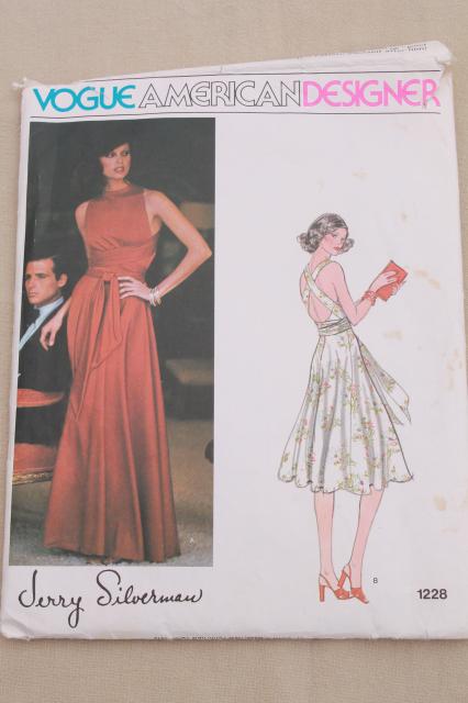 vintage sewing pattern lot, 70s 80s Vogue patterns American Designer, Couturier Paris Original