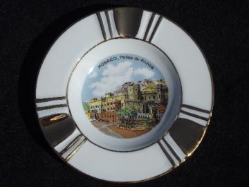 Vintage souvenir ashtray Palace at Monaco, Limoges France china