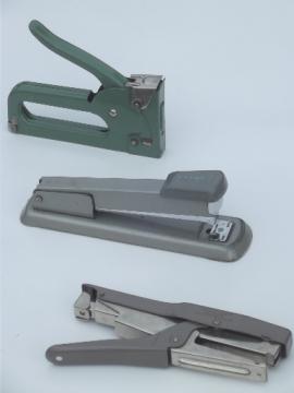 Vintage staplers, lot of 3 - Bostitch B8, Green Arrow & Bates 56