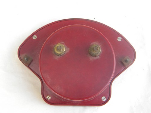 Vintage Stromberg industrial DC amps panel meter w/red bakelite case