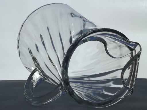 Vintage swirl pattern glass pitcher, retro iced tea or lemonade pitcher