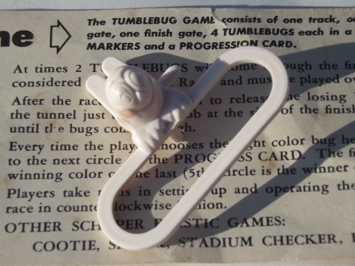 Vintage Tumble Bug game, plastic board game complete in original box
