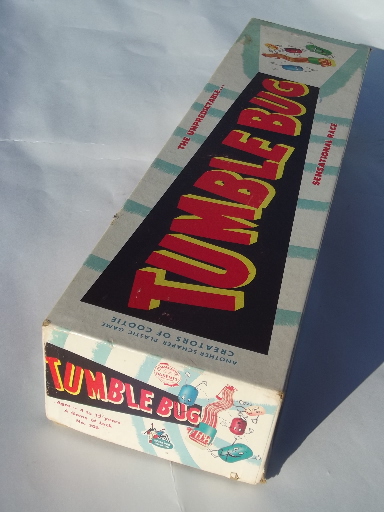 Vintage Tumble Bug game, plastic board game complete in original box