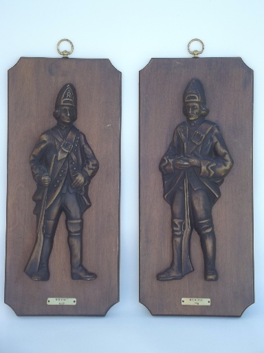 Vintage Turner wall art plaques, 1776 Redcoats british soldiers