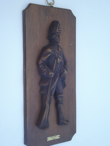 Vintage Turner wall art plaques, 1776 Redcoats british soldiers