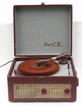 Vintage vacuum tube Webster-Chicago portable phonograph turntable