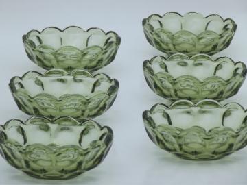 Vintage verde green whirlpool / provincial pattern glass bowls