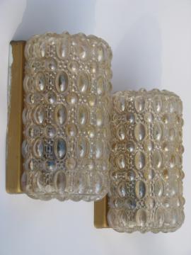 Vintage wall sconce lighting fixtures w/iridescent bubble glass shades