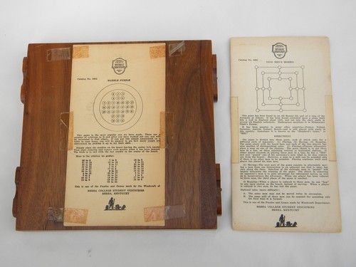 Vintage wood Nine Men's Morris medieval/renaissance strategy board game