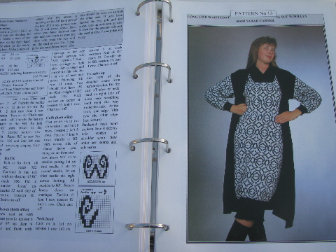 Woolley World knitting machine pattern newsletter magazines in ring binder