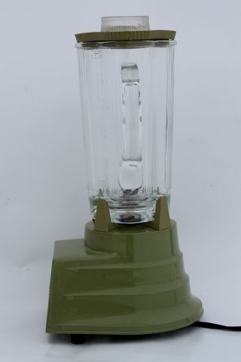Working vintage Dormeyer blender, retro green blender w/ cloverleaf glass jar