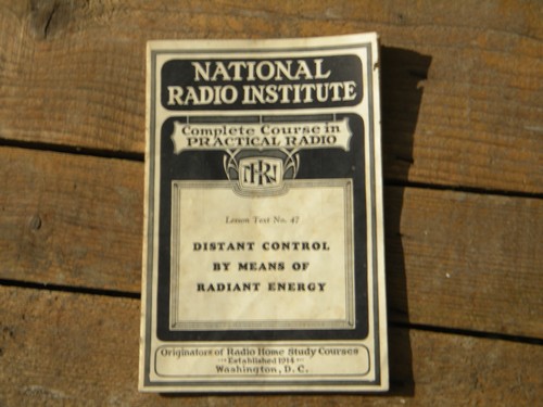 1920s remote control technology w/illustrations National Radio Institute
