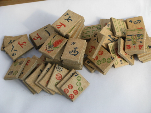 Game pieces cardboard mahjong tile pieces lot scrapbooking craft