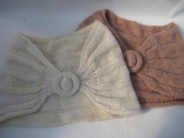 1940's - 50's vintage hand-knit mohair evening wraps, shrugs or stoles