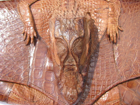 1940s baby alligator purse full body hide head vintage brazilian leather 1stopretroshop w81176 6