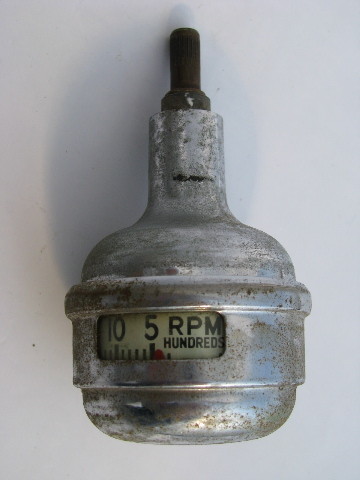 1940s hotrod vintage AC Spark Plug chrome hand tachometer w/original box