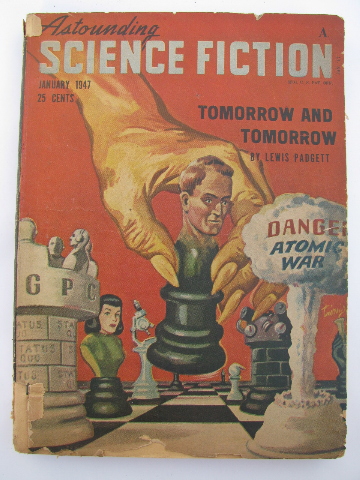 1940s vintage pulp sci-fi story magazine, Astounding Science Fiction - Jan 1947