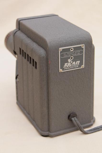 1950s Skan slide projector, mid century  portable 35mm projector w/ case & instructions 