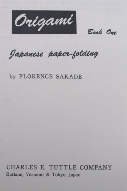 1950s vintage Florence Sakade book of origami folding & fancy Japanese paper squares