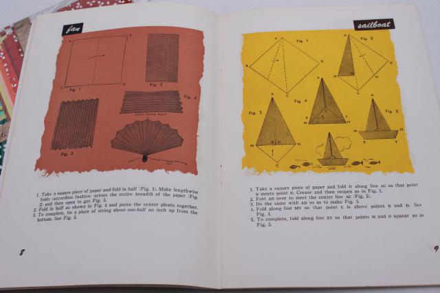1950s vintage Florence Sakade book of origami folding & fancy Japanese paper squares