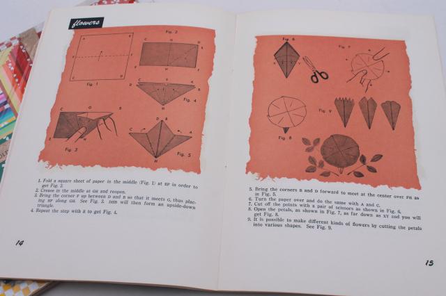 1950s vintage Florence Sakade book of origami folding & fancy Japanese paper squares