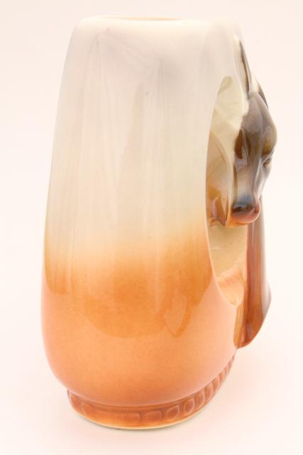 1950s vintage Royal Copley ceramic vase w/ deer, retro mid-century modern