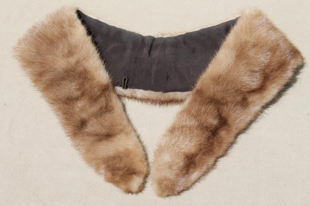 1950s vintage fur coat collars in dark blonde mink for ladies