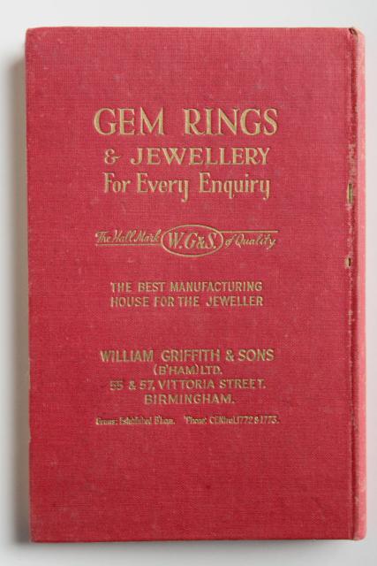 1950s vintage guide to Practical Gemology precious gems handbook, old British jeweler ads