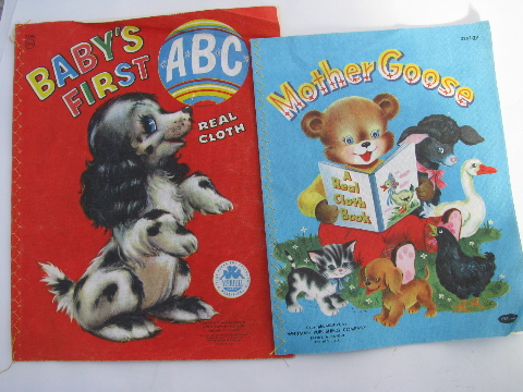 1950s vintage Whitman cloth baby book lot, picture books