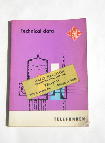 1960s mid-century vintage Telefunken vacuum tube technical catalog
