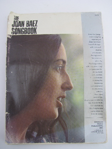 1960s vintage Joan Baez songbook, ballad lyrics & music, folk guitar