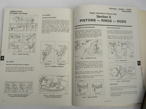 1970s Briggs & Stratton small engine repair instruction manual