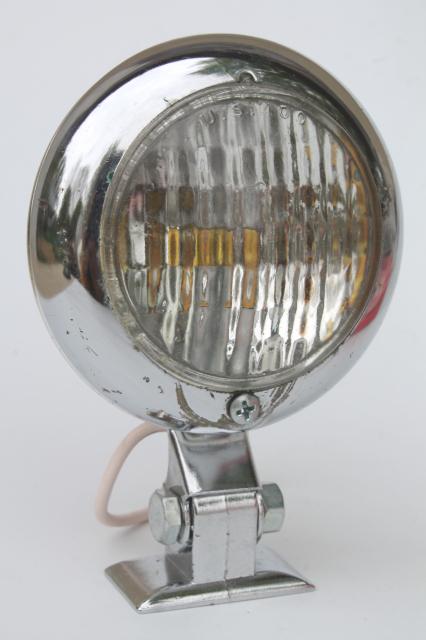 1970s chrome Ghia automotive driving light, 3 1/4 inch volkswagen vintage
