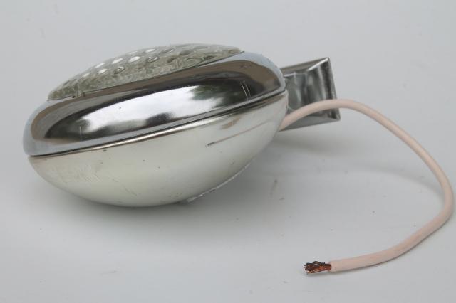 1970s chrome Ghia automotive driving light, 3 1/4 inch volkswagen vintage