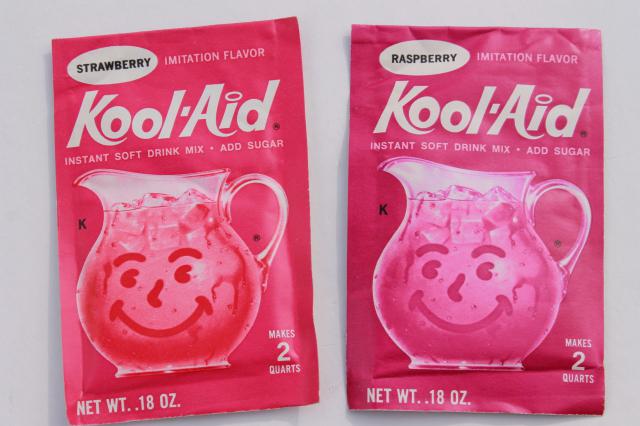 1970s vintage Kool Aid drink mix packets lot, unopened packages