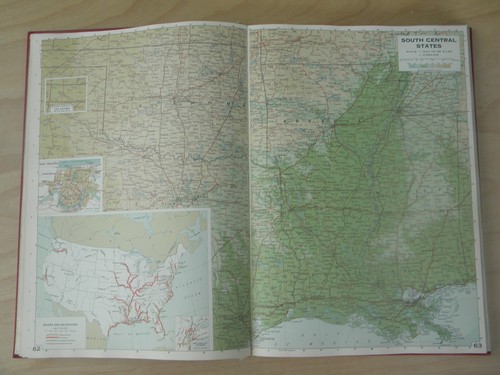 1st edition 1963 Reader's Digest Great World Atlas, full color maps folio size